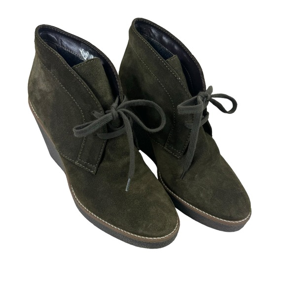 Aquatalia Weatherproof Dark Green Ankle Boots - Picture 1 of 6